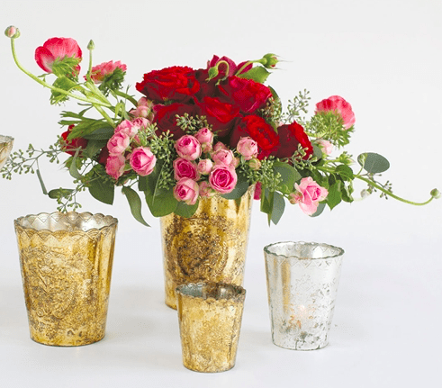 Gold Vases, Compotes and Stands for Weddings